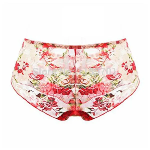 Women Bikini Bottom Brief Pants Boyshorts Briefs Floral Lace Underwear SM6