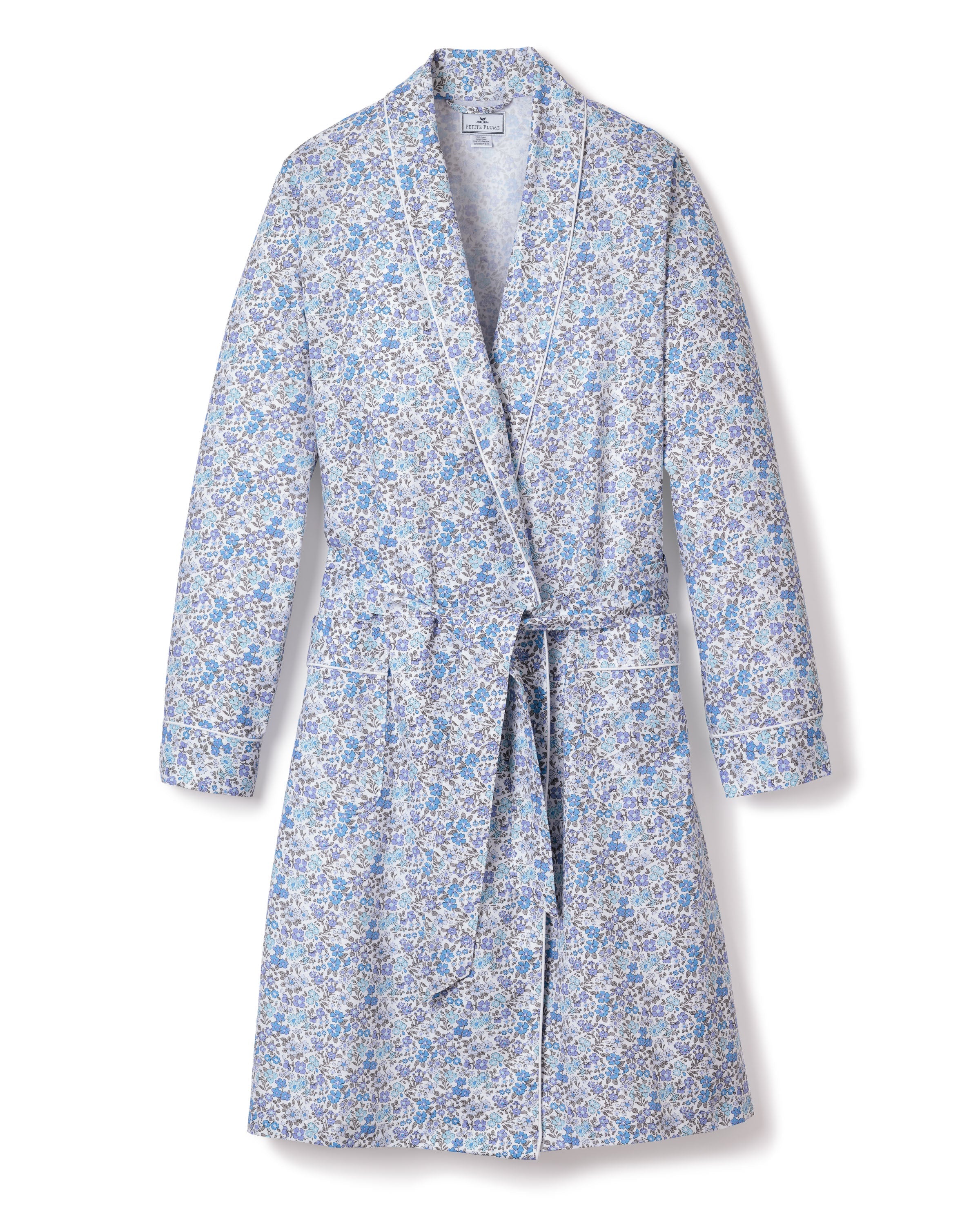 Women's Twill Robe in Fleur D'Azur