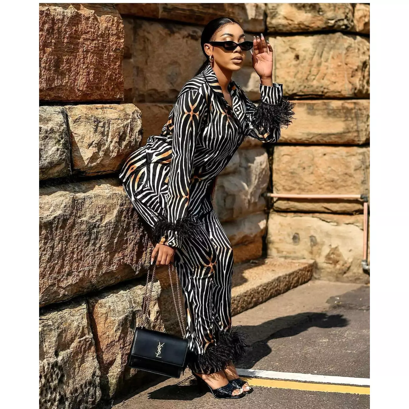 Zebra Print Silk Twin Set